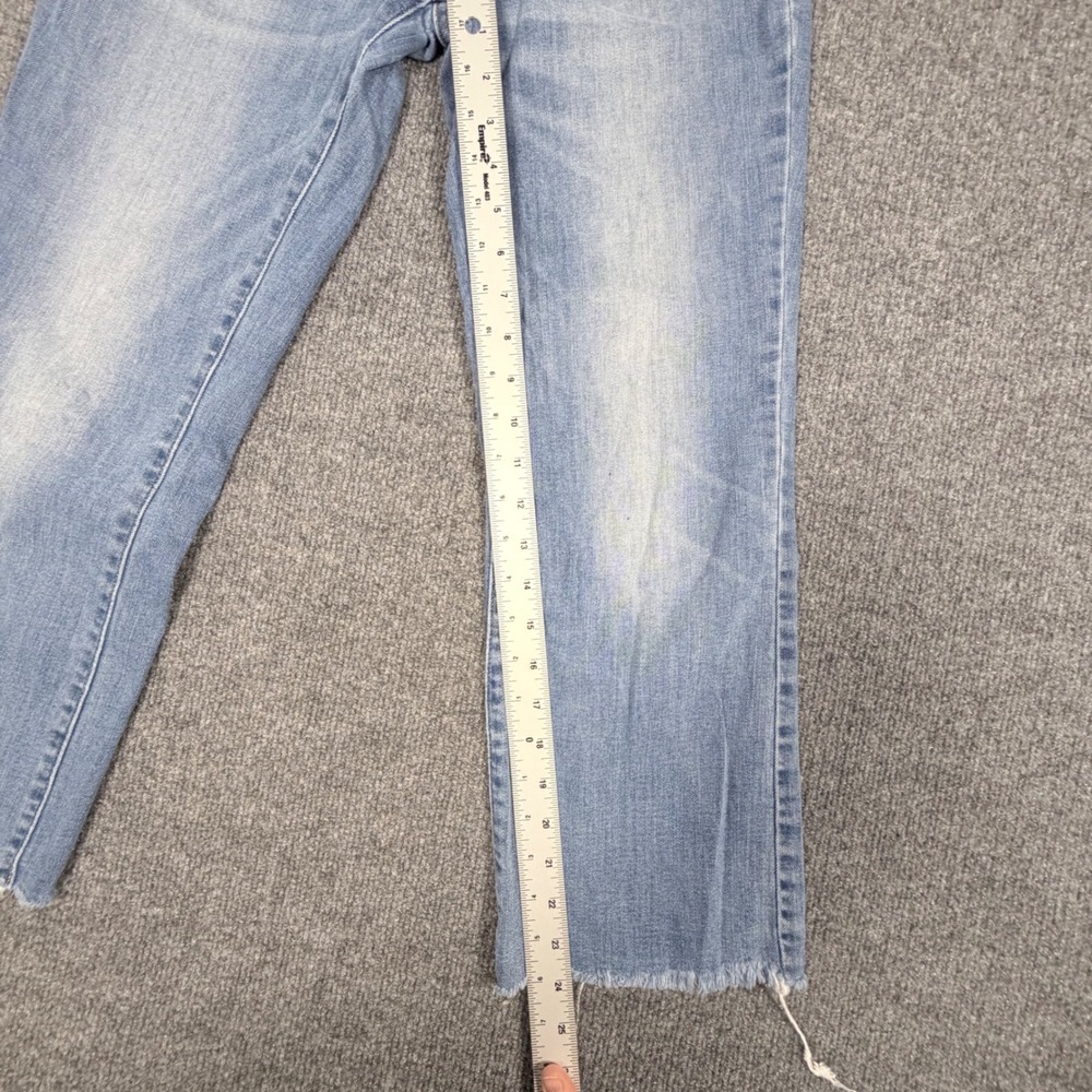 Lucky Brand Ava Mid Rise Crop Mini Boot Jeans Light Wash Raw Hem Size 4 27 - Picture 6 of 12